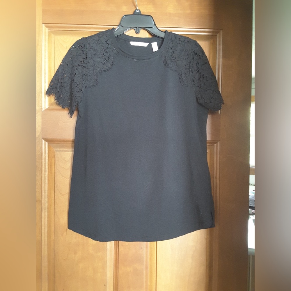 QVC ISAAC MIZRAHI lace sleeve top